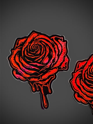 Holographic "Bleeding Rose" Sticker - 4"
