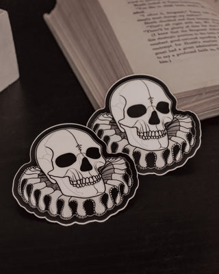 Matte "Elizabethan Skull" Sticker - 3"