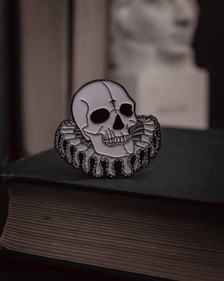 Enamel Pin - Elizabethan Skull - 1.5"