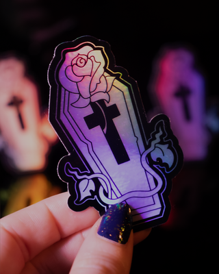 Holographic "Coffin Logo" Sticker - 3"