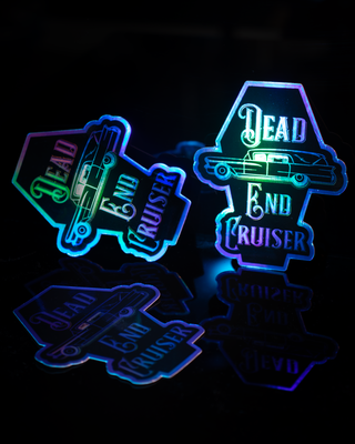 Holographic Blue "Dead End Cruiser" Sticker - 3"