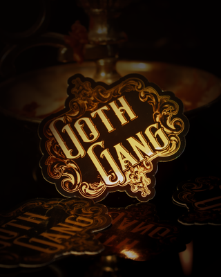 Holographic Gold "Goth Gang" Sticker - 3"