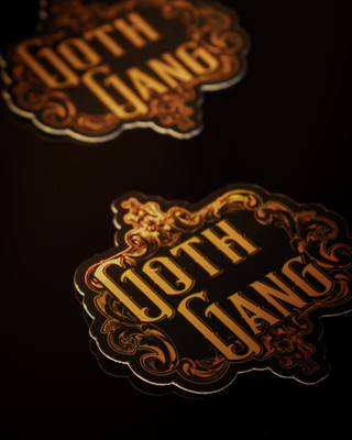 Holographic Gold "Goth Gang" Sticker - 3"
