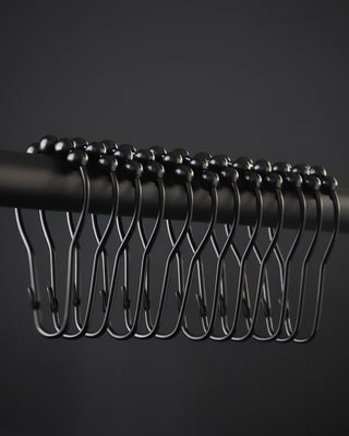 Shower Curtain Hooks - Matte Black