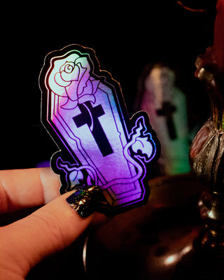 Holographic "Coffin Logo" Sticker - 3"
