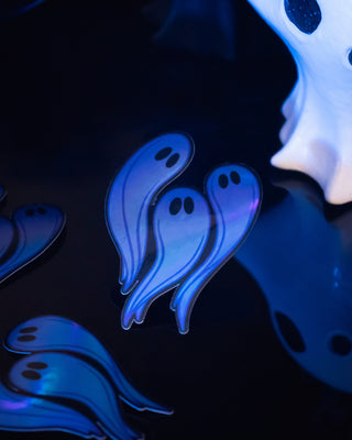 Holographic Blue "Ghosts Trio" Sticker - 3"