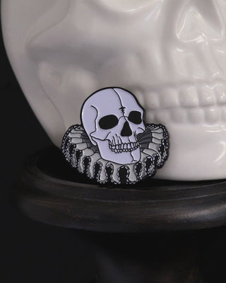 Enamel Pin - Elizabethan Skull - 1.5"