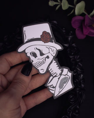 Matte "Skeleton Cameo (M)" Sticker - 4"