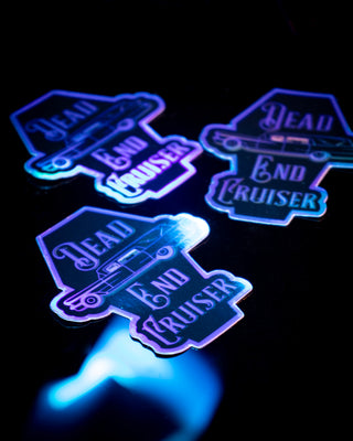 Holographic Blue "Dead End Cruiser" Sticker - 3"
