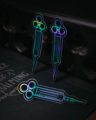 Holographic "Antique Syringe" Sticker - 3"